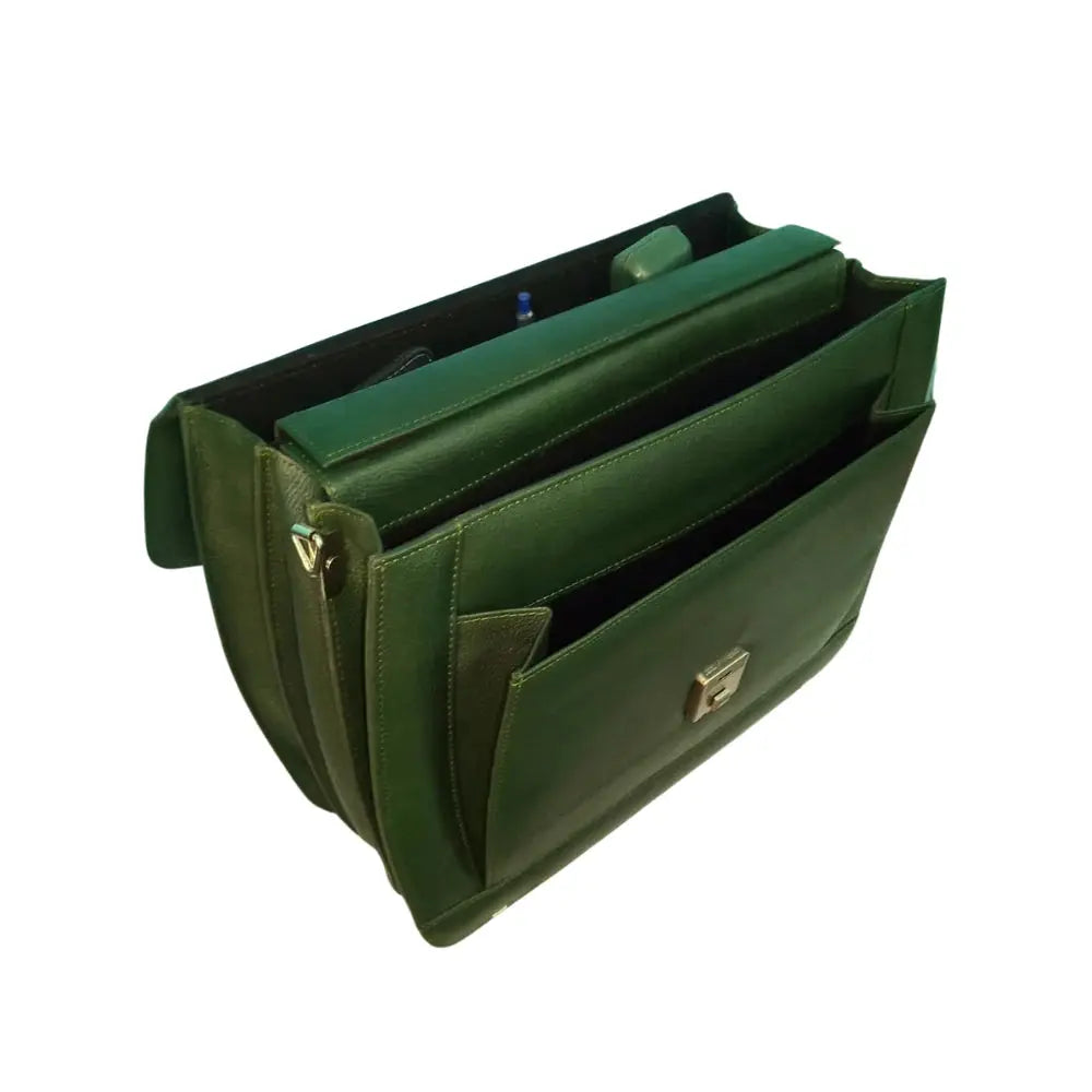 Leather Briefcase Laptop Bag - 16" Formal File Bag.