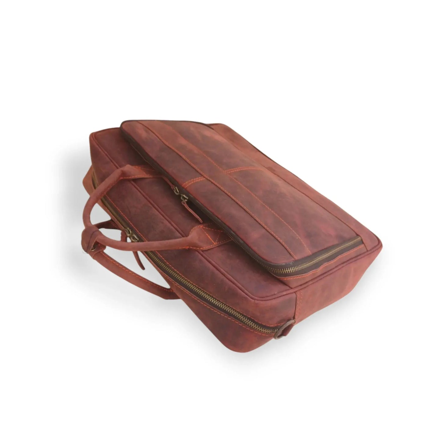15.6 / 16 inches Reddish Brown Leather Business Laptop Bag.