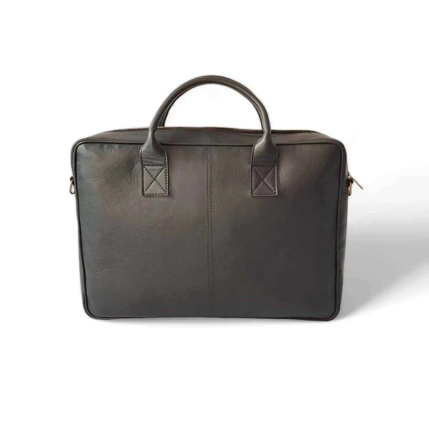 Black Leather Laptop Bag for Men.