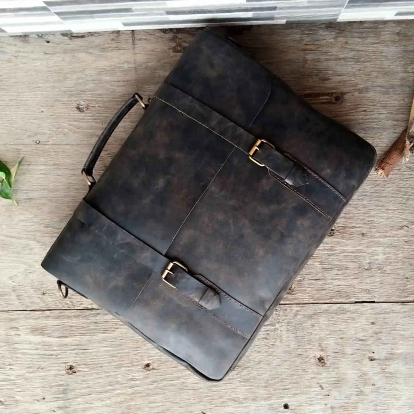 Choco Leather Laptop Bag – 15.6 Inch Messenger Bag for Men & Office.