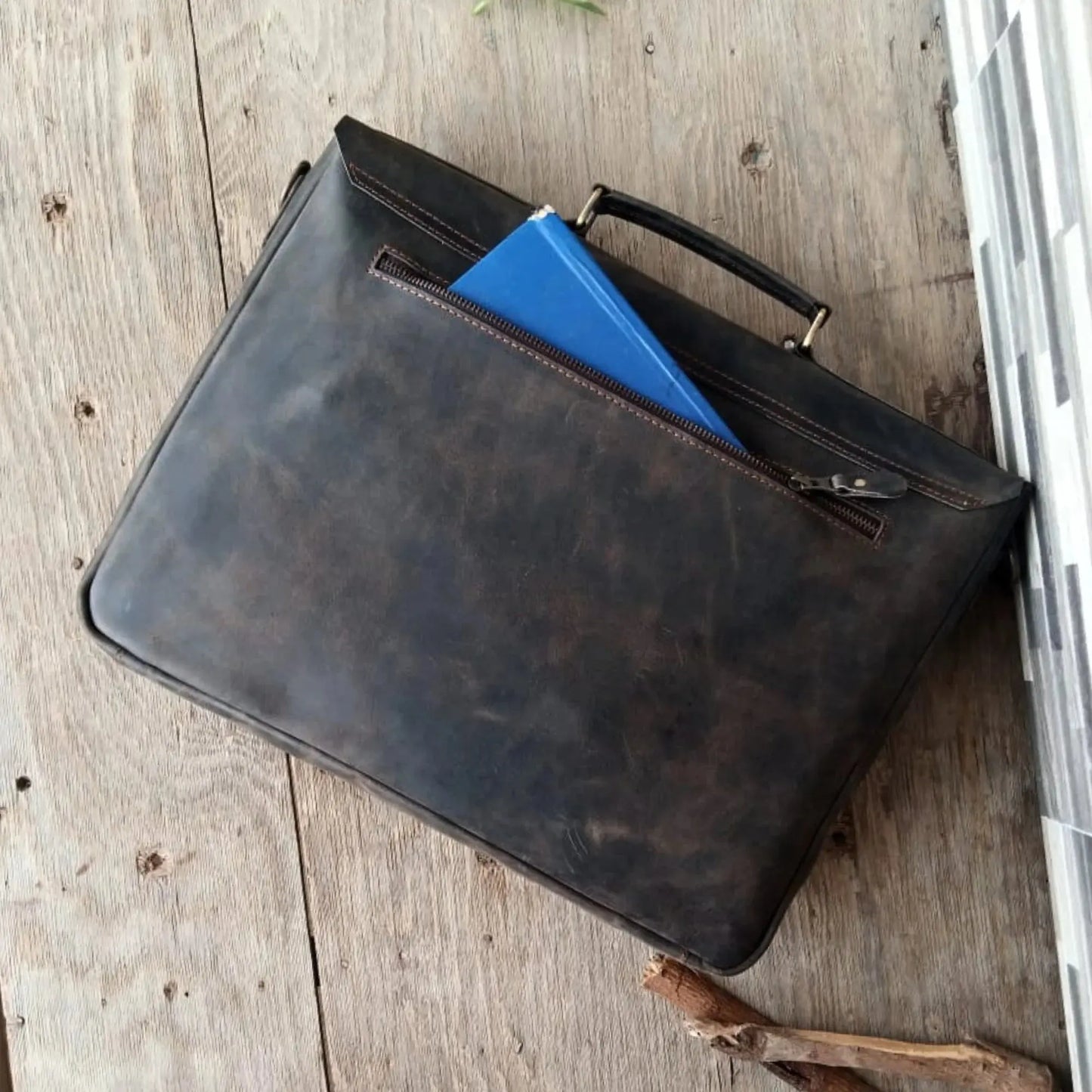 Choco Leather Laptop Bag – 15.6 Inch Messenger Bag for Men & Office.