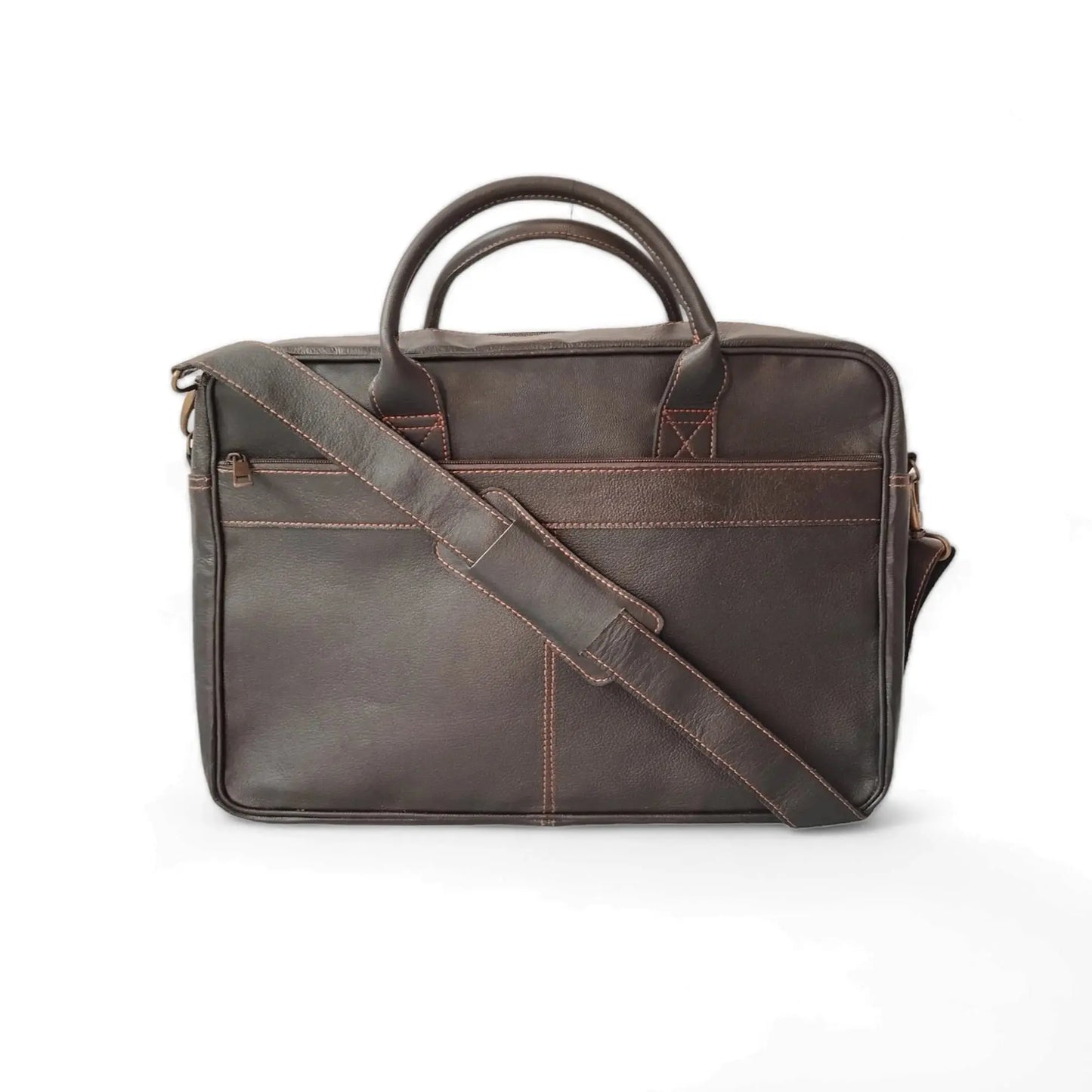Coffee Brown Men's Leather Laptop Bag.