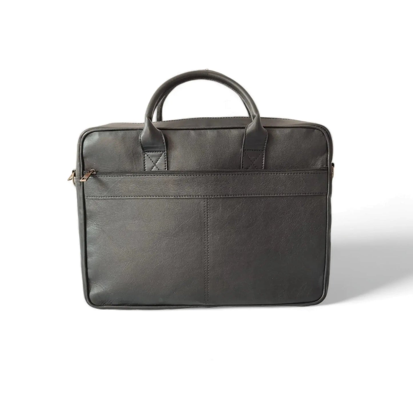 Black Leather Laptop Bag for Men.