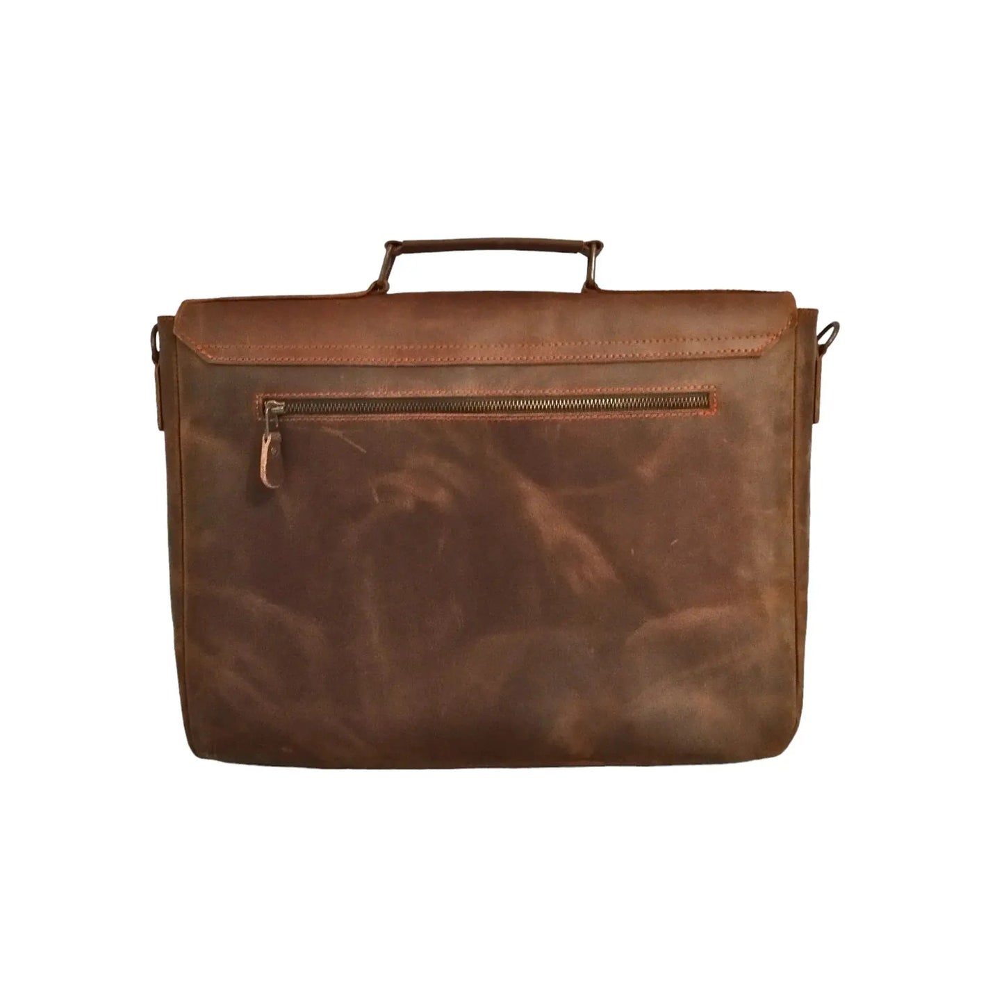 Brown Leather Laptop Bag - 15.6 Inch Messenger Bag.
