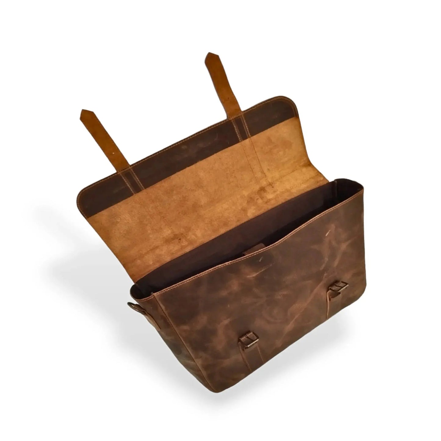 Brown Leather Laptop Bag - 15.6 Inch Messenger Bag.