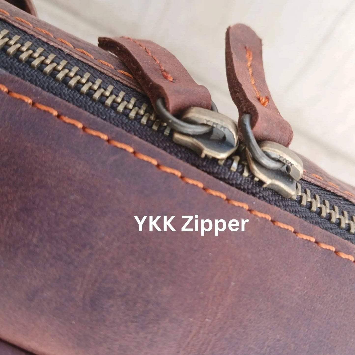 15.6 / 16 inches Reddish Brown Leather Business Laptop Bag.