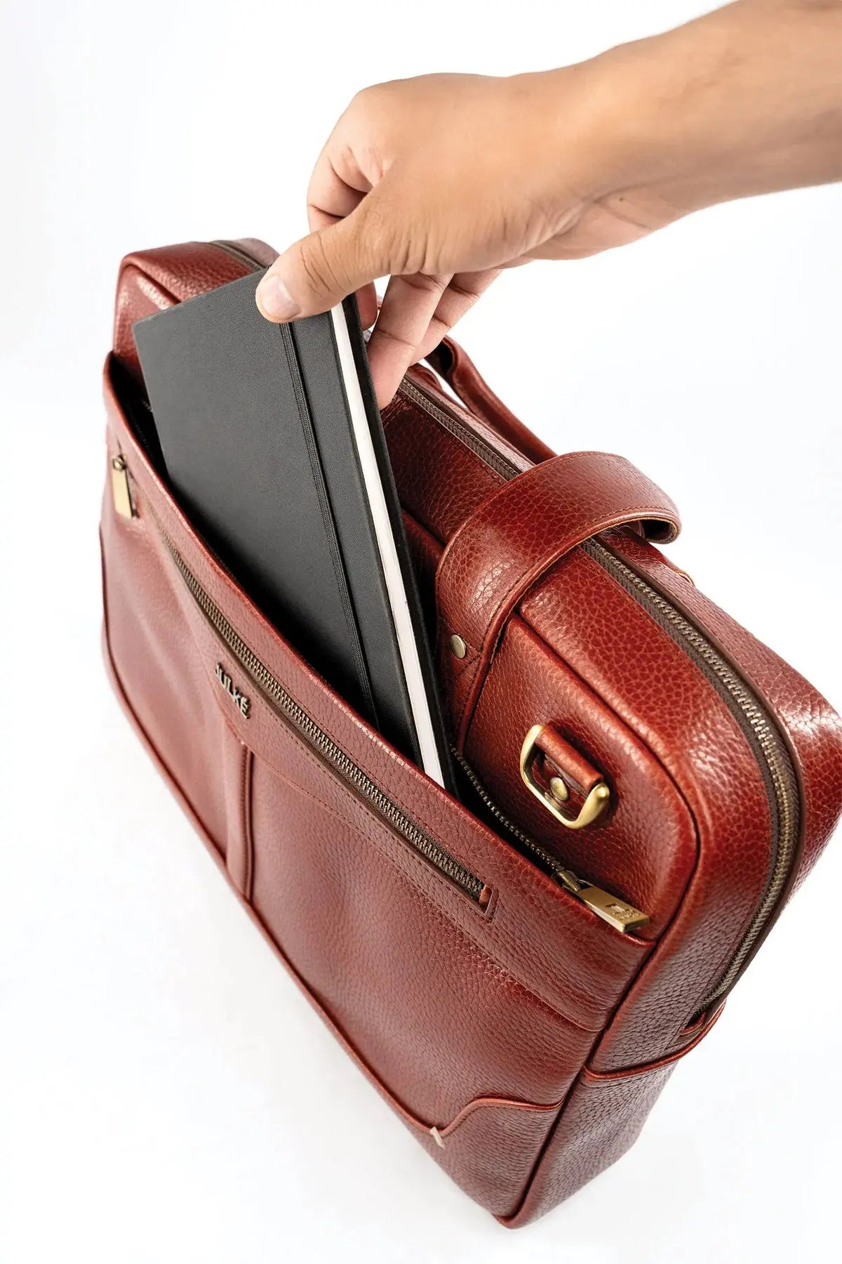 Premium Leather Laptop Bag – 14-Inch, Soft & Sleek Design, Multiple Compartments.
