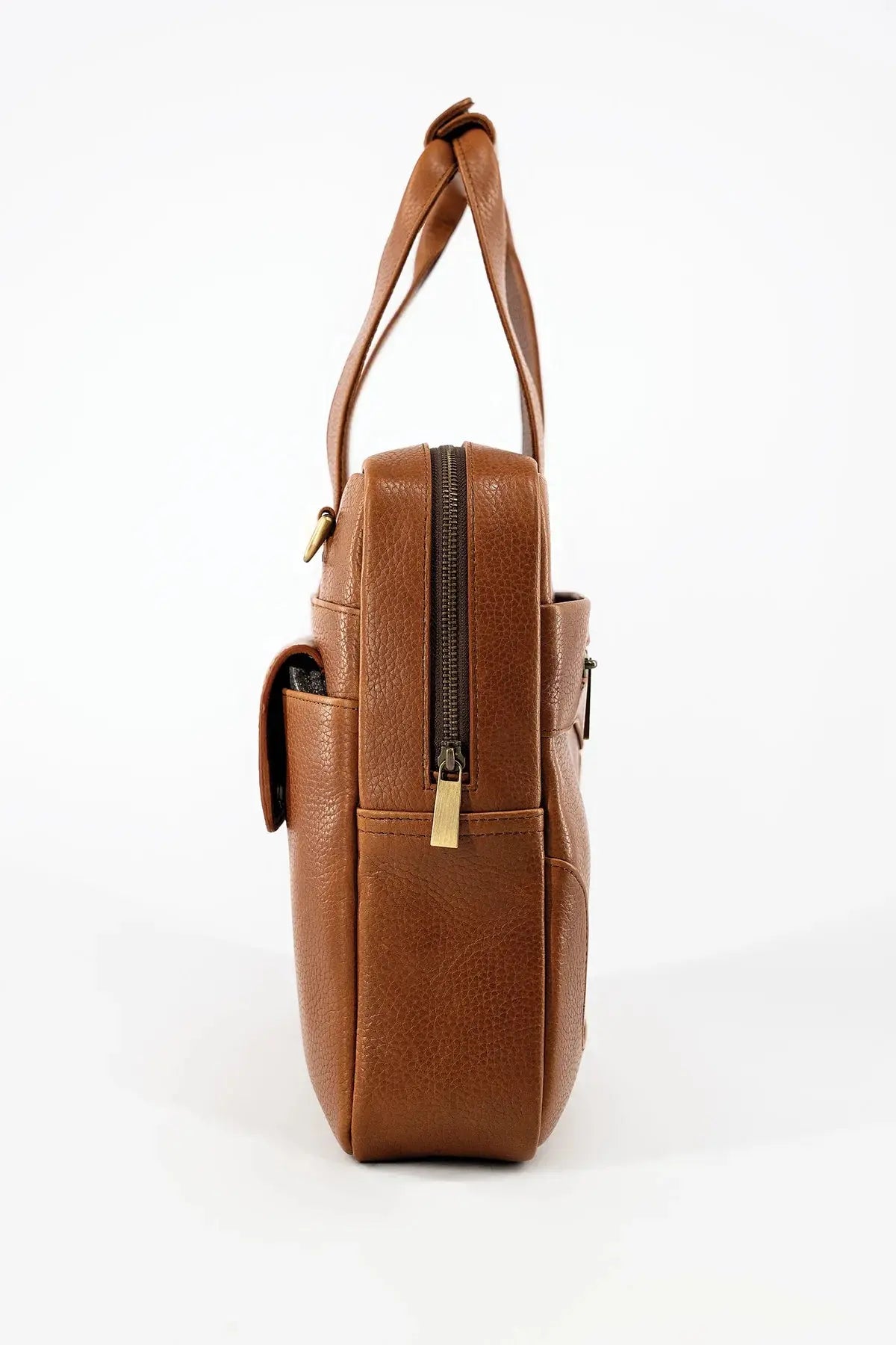 Premium Leather Laptop Bag – 14-Inch, Soft & Sleek Design, Multiple Compartments.