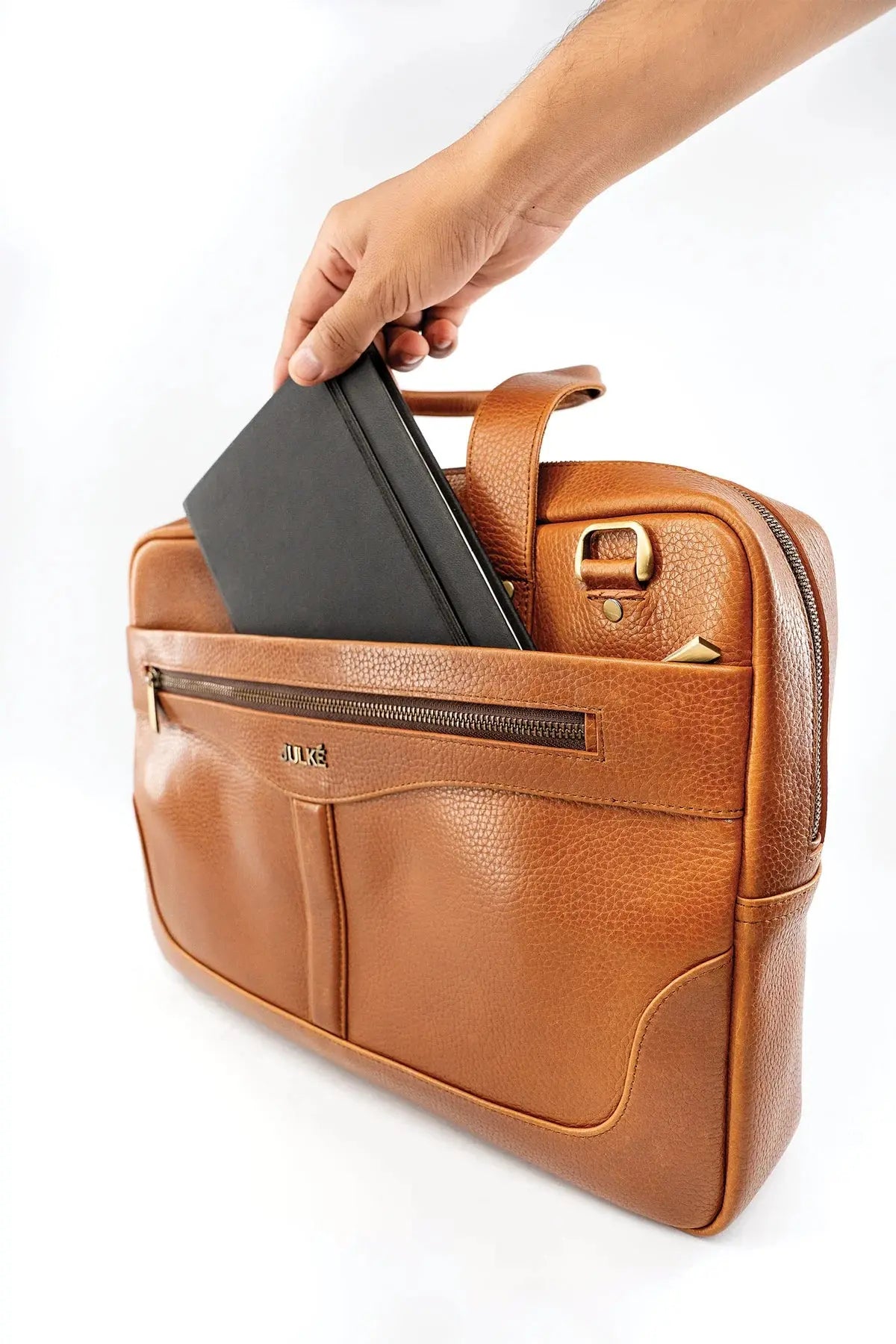 Premium Leather Laptop Bag – 14-Inch, Soft & Sleek Design, Multiple Compartments.