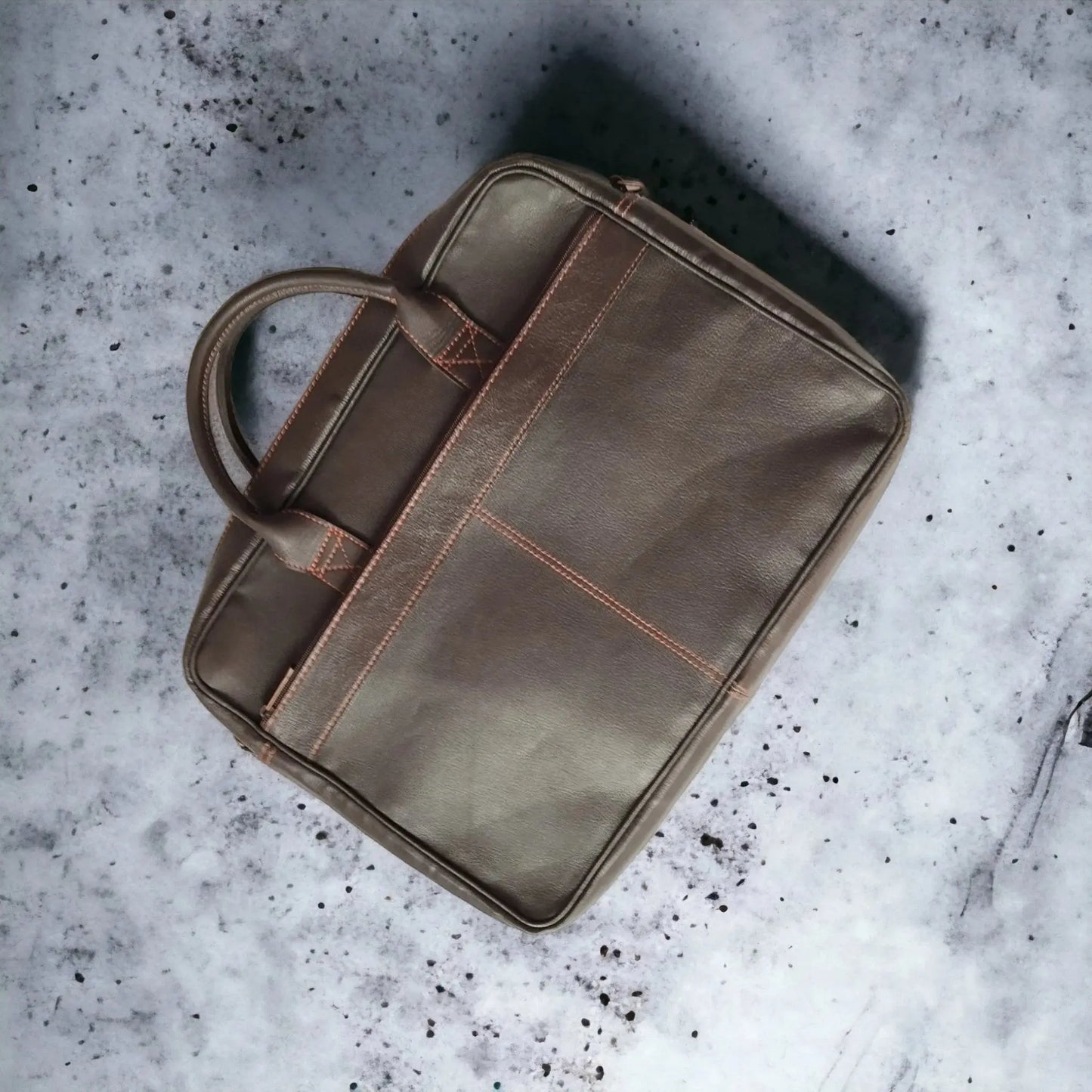 Coffee Brown Men's Leather Laptop Bag.