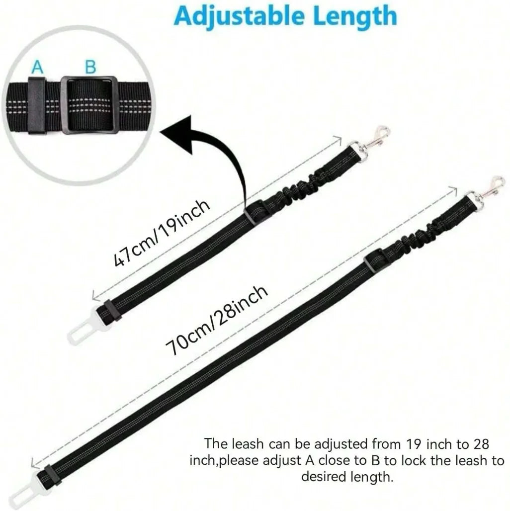 Adjustable Dog Car Seat Belt, Nylon Pet Car Seat Buckle Safety Strap, Universal Traction Rope for Vehicle Travel with Pets