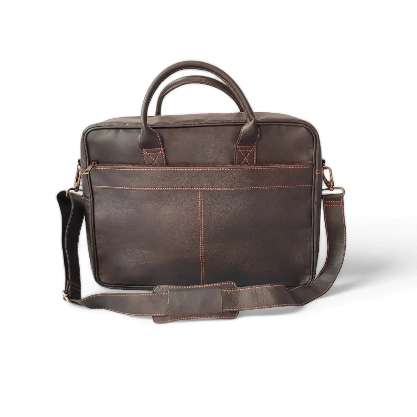 Coffee Brown Men's Leather Laptop Bag.