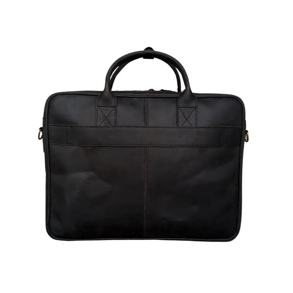 Black Leather Briefcase Laptop Bag, 15 & 16 Inches Laptop Bag.
