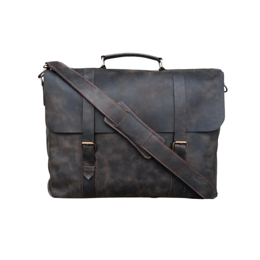 Choco Leather Laptop Bag – 15.6 Inch Messenger Bag for Men & Office.