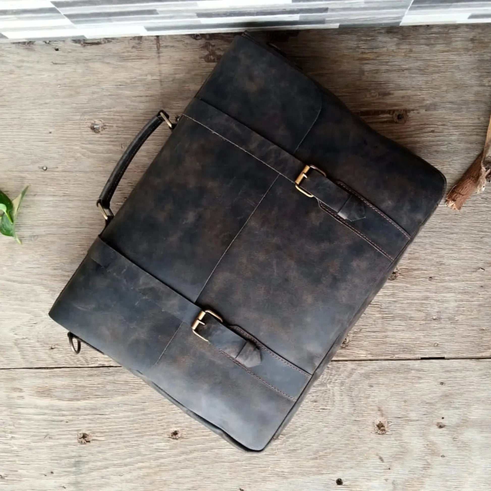 Choco Leather Laptop Bag – 15.6 Inch Messenger Bag for Men & Office.