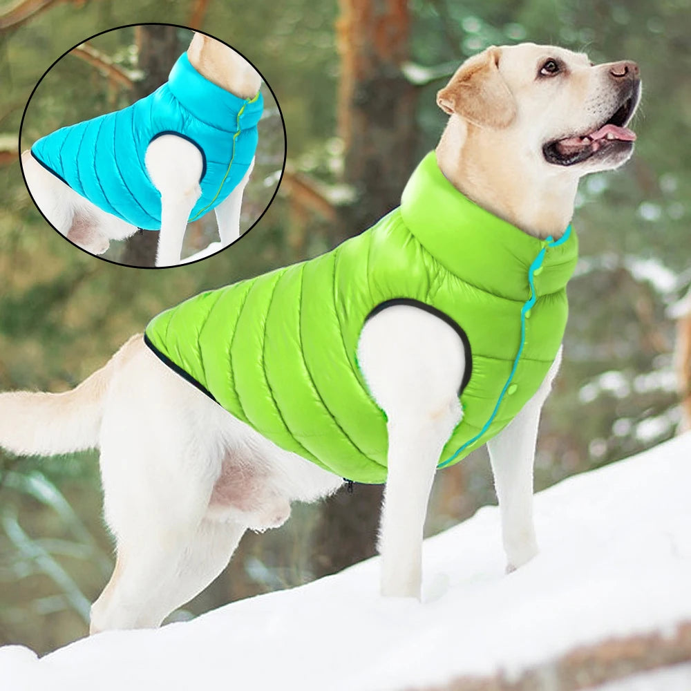 Reversible Warm Winter Dog Jacket Vest, Waterproof Thick 3-Layer Coat for Small to Large Dogs