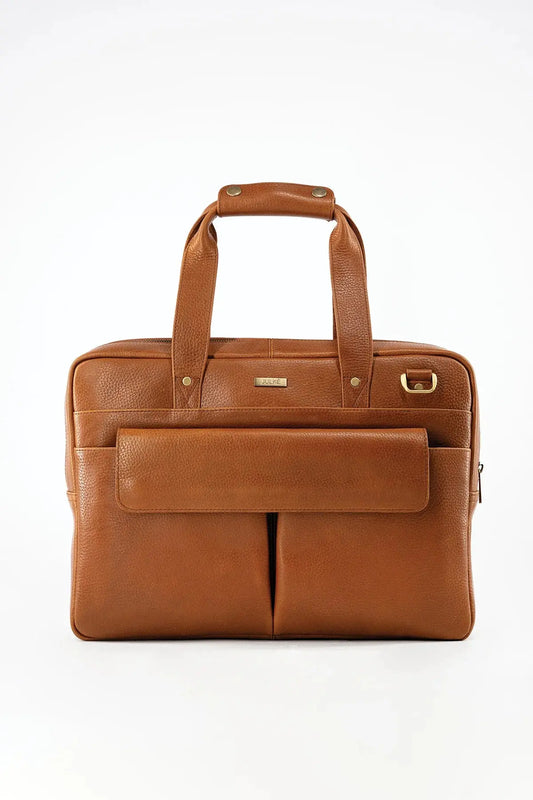 Premium Leather Laptop Bag – 14-Inch, Soft & Sleek Design, Multiple Compartments.