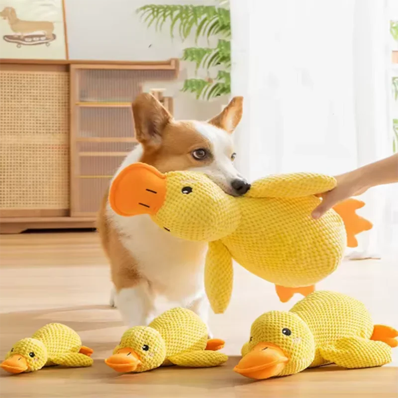Stomping Duck Dog Toy, Bite-Resistant Plush Chew Toy for Large Dogs, Teeth Cleaning Interactive Pet Toy for Boredom Relief