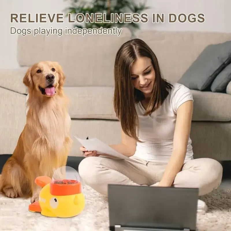 2-in-1 Interactive Dog Toy & Treat Dispenser – Cartoon Duck Feeder