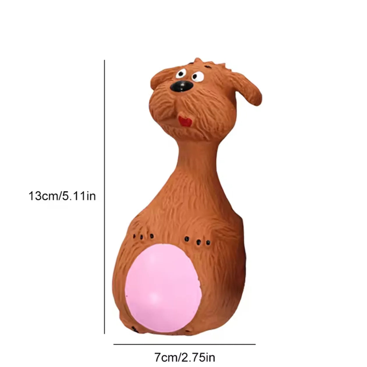 Bite-Resistant Latex Squeaky Dog Toy, Cartoon Fat-Bellied Animal Sound Toy for Puppies and Small Dogs, Durable Chew Pet Toy