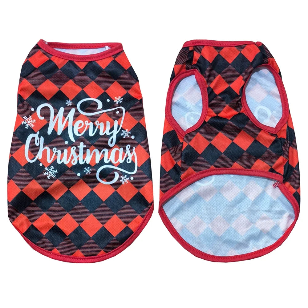 Christmas Pet Dog Costume, Santa Claus Holiday Outfit for Small & Medium Dogs and Cats, Festive Puppy Vest Coat