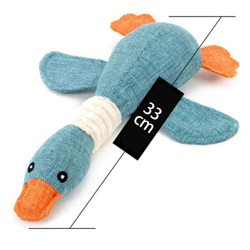Pet Goose Squeaky Toy, Bite-Resistant Teeth Grinding and Cleaning Toy for Dogs and Cats, Interactive Plush Pet Toy