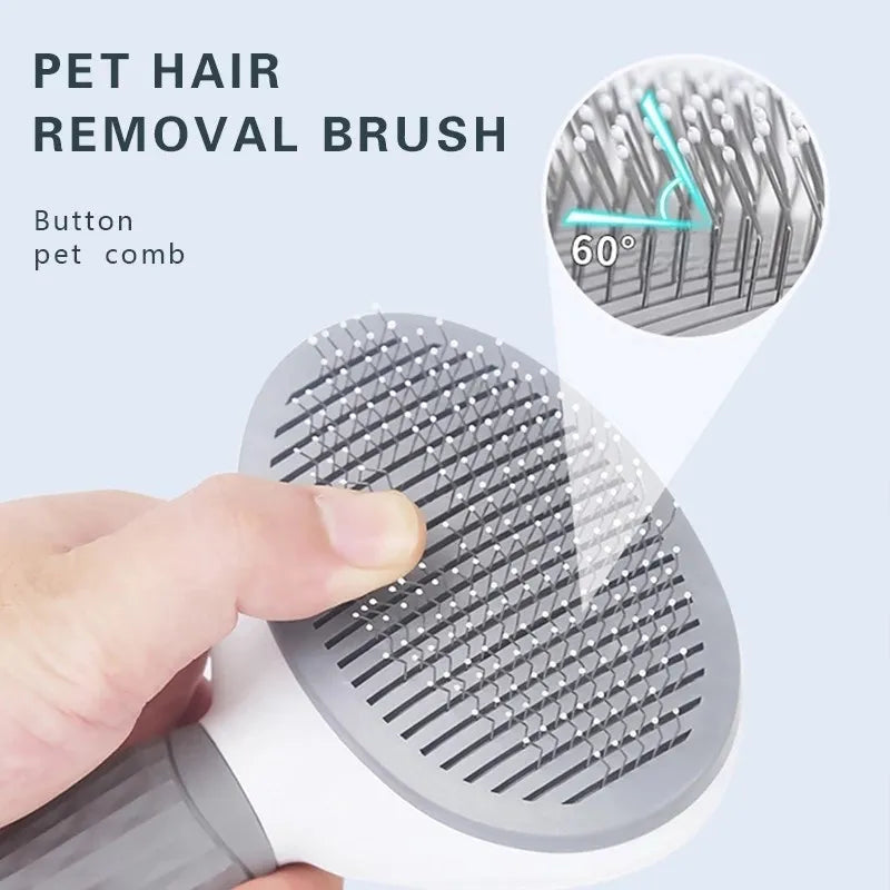 Self-Cleaning Pet Grooming Brush for Dogs & Cats, Hair Remover Comb for Shedding & Dematting