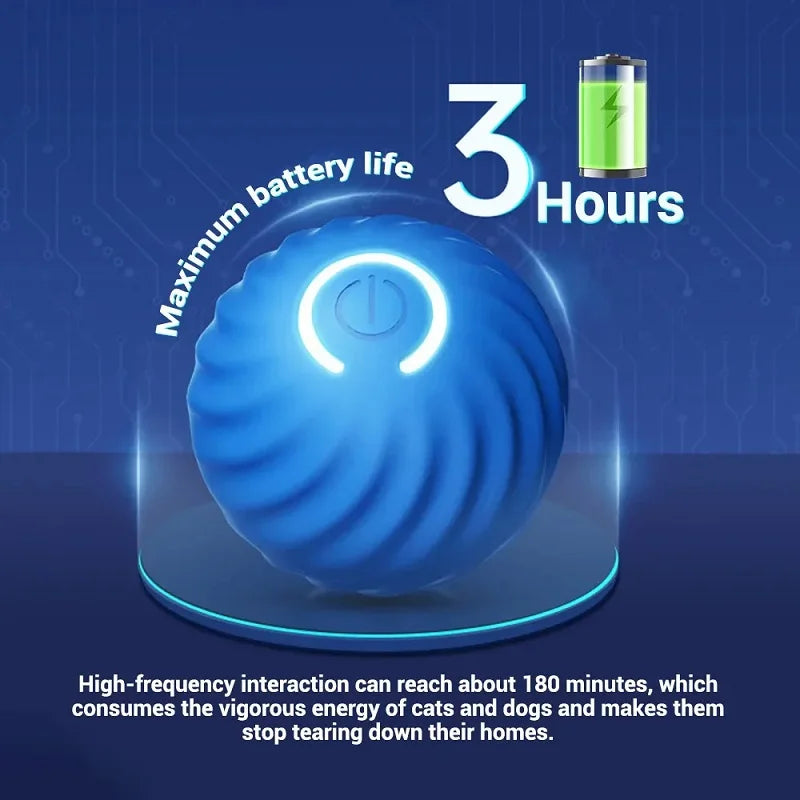 Automatic Moving Bouncing Dog Toy Ball, USB Rechargeable Smart Interactive Puppy Chew Ball for Indoor Play and Exercise