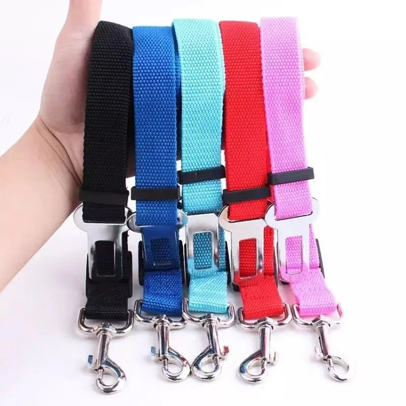 Pet Car Seat Belt Adjustable Vehicle Safety Harness Lead Clip for Dogs and Cats, Car Seat Restraint Traction Leash