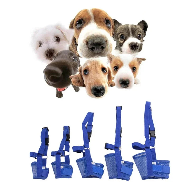 Adjustable Dog Muzzle for Small Dogs, Anti-Bark, Anti-Chewing Mesh Grooming Mouth Cover with Nylon Strap, Pet Accessories
