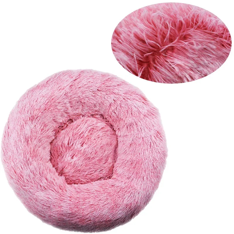 40-90cm Round Pet Bed – Super Soft Plush Dog & Cat House for Medium & Large Dogs, Winter Warm Sleeping Bed