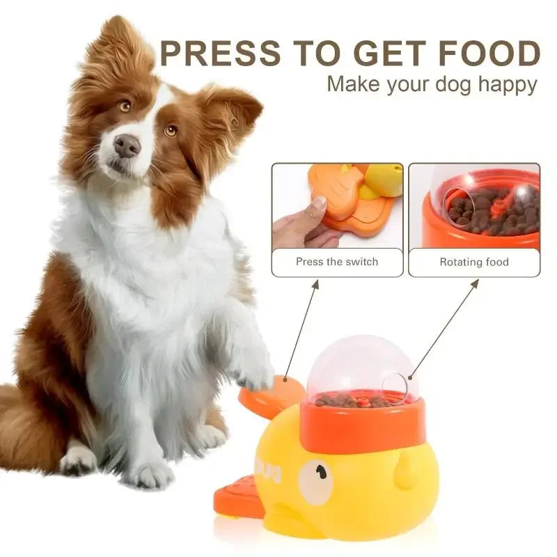 2-in-1 Interactive Dog Toy & Treat Dispenser – Cartoon Duck Feeder