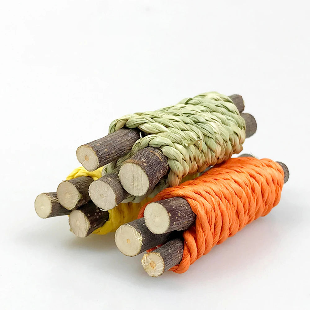 Small Pet Toy Set 9PCS, Rabbit and Hamster Chew Toys, Grinding Teeth Wooden Toys for Small Pets, Interactive Fun Accessories