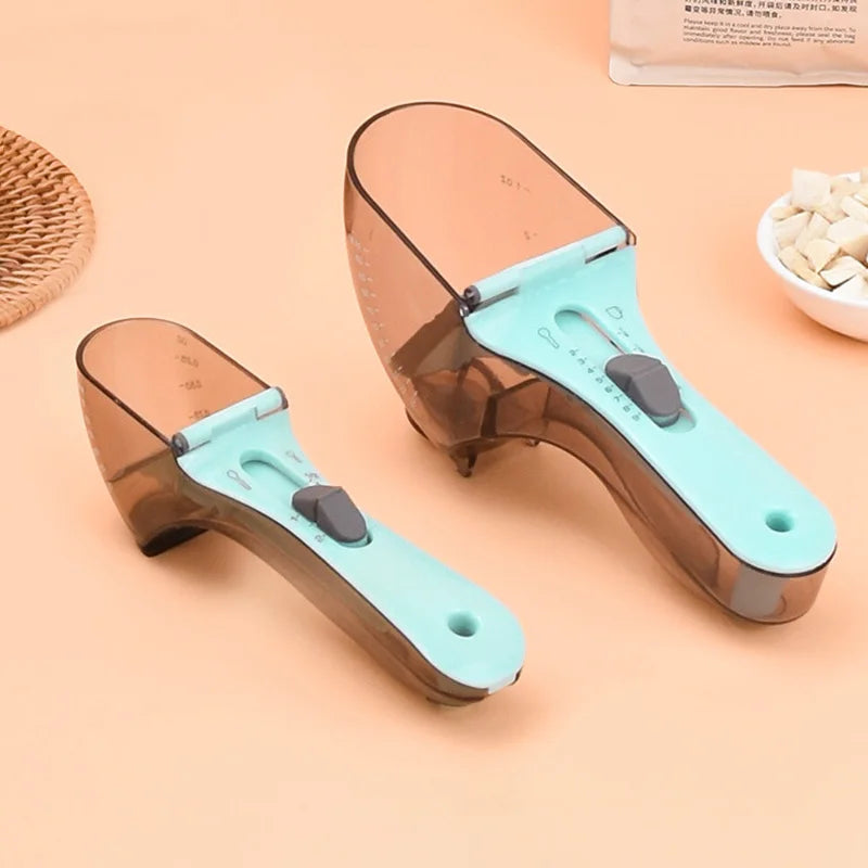 Adjustable Pet Food Measuring Scoop – Transparent Dog & Cat Food Measuring Cup with Scale, Accurate Portion Dog Accessories