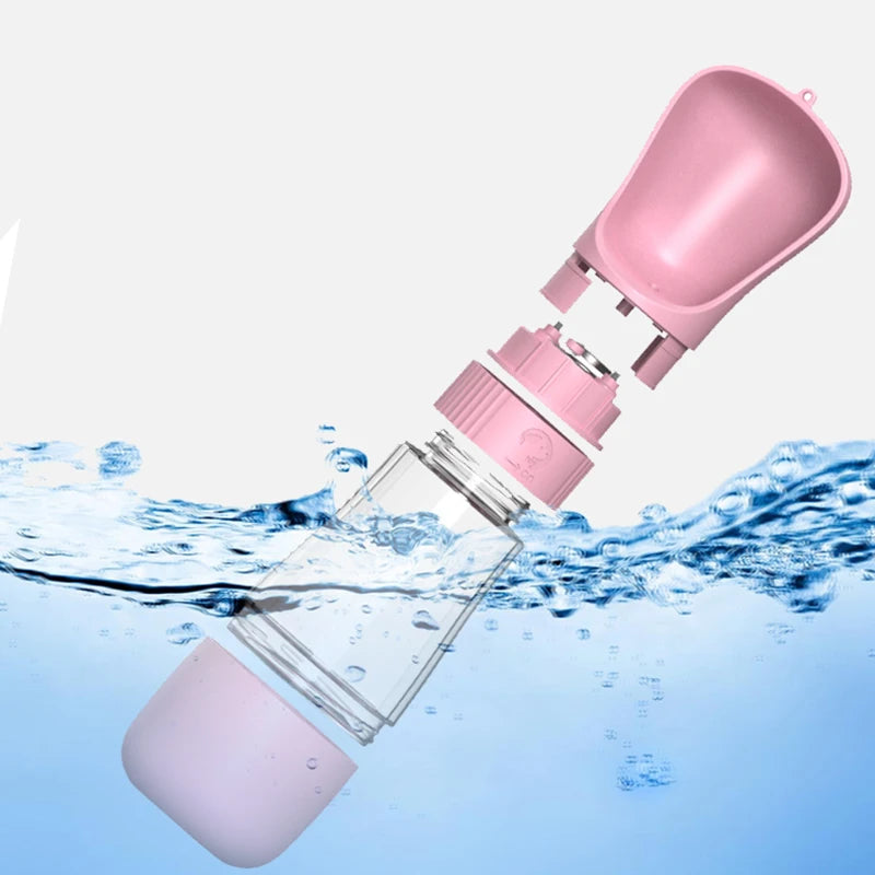 2-in-1 Portable Dog Water Bottle with Drinking Bowl for Small and Large Dogs, Cats, Outdoor Walking Pet Feeder for Puppies