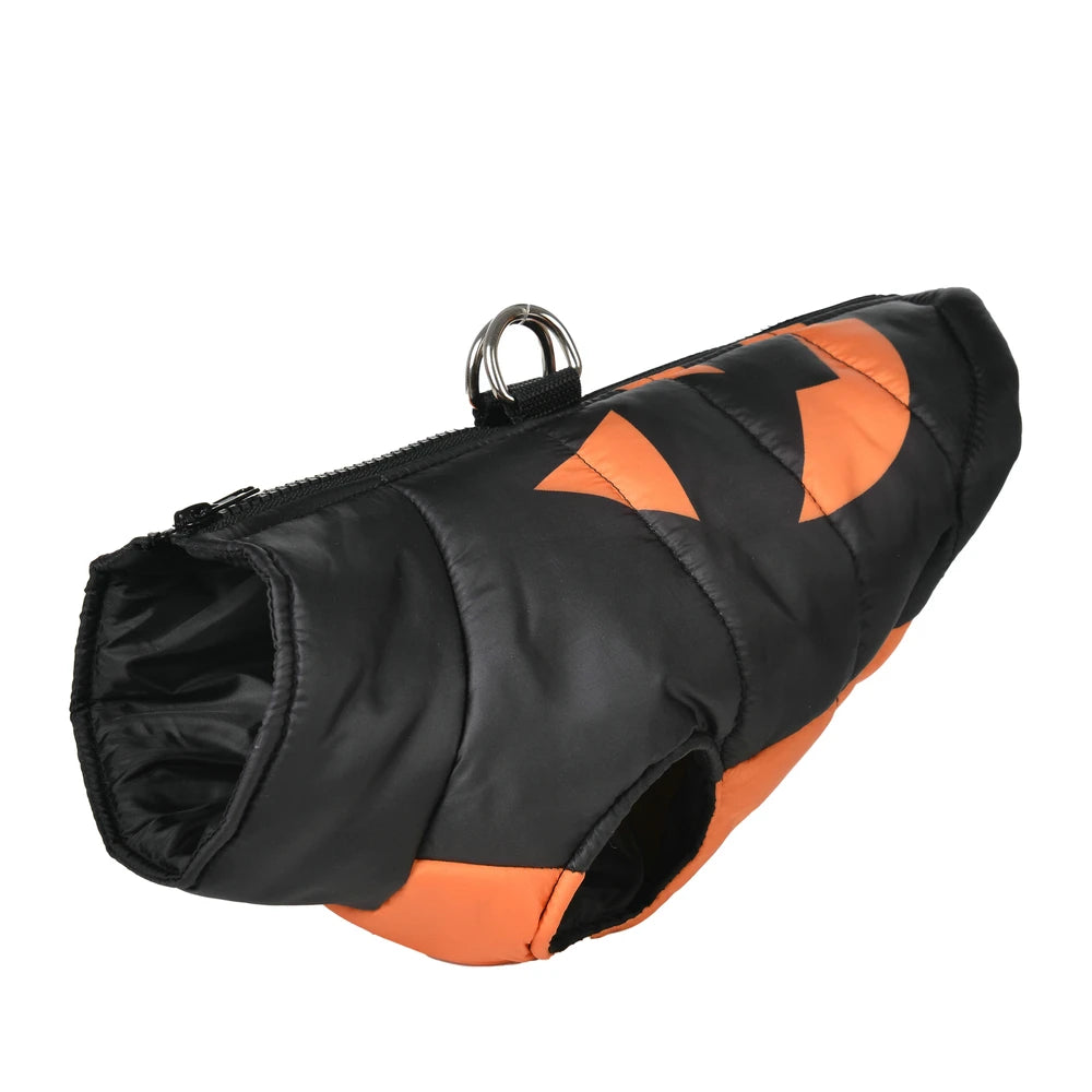 Halloween Dog Clothes Winter Warm Puppy Vest Jacket for Small Dogs and Cats, Outdoor Waterproof Pet Coat Chihuahua Costume Apparel