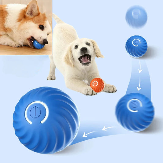 Automatic Moving Bouncing Dog Toy Ball, USB Rechargeable Smart Interactive Puppy Chew Ball for Indoor Play and Exercise
