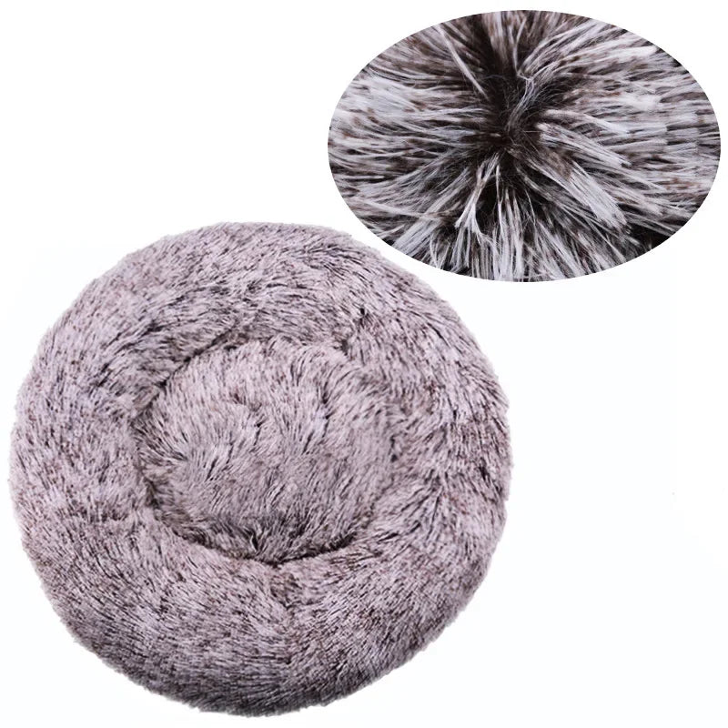 40-90cm Round Pet Bed – Super Soft Plush Dog & Cat House for Medium & Large Dogs, Winter Warm Sleeping Bed