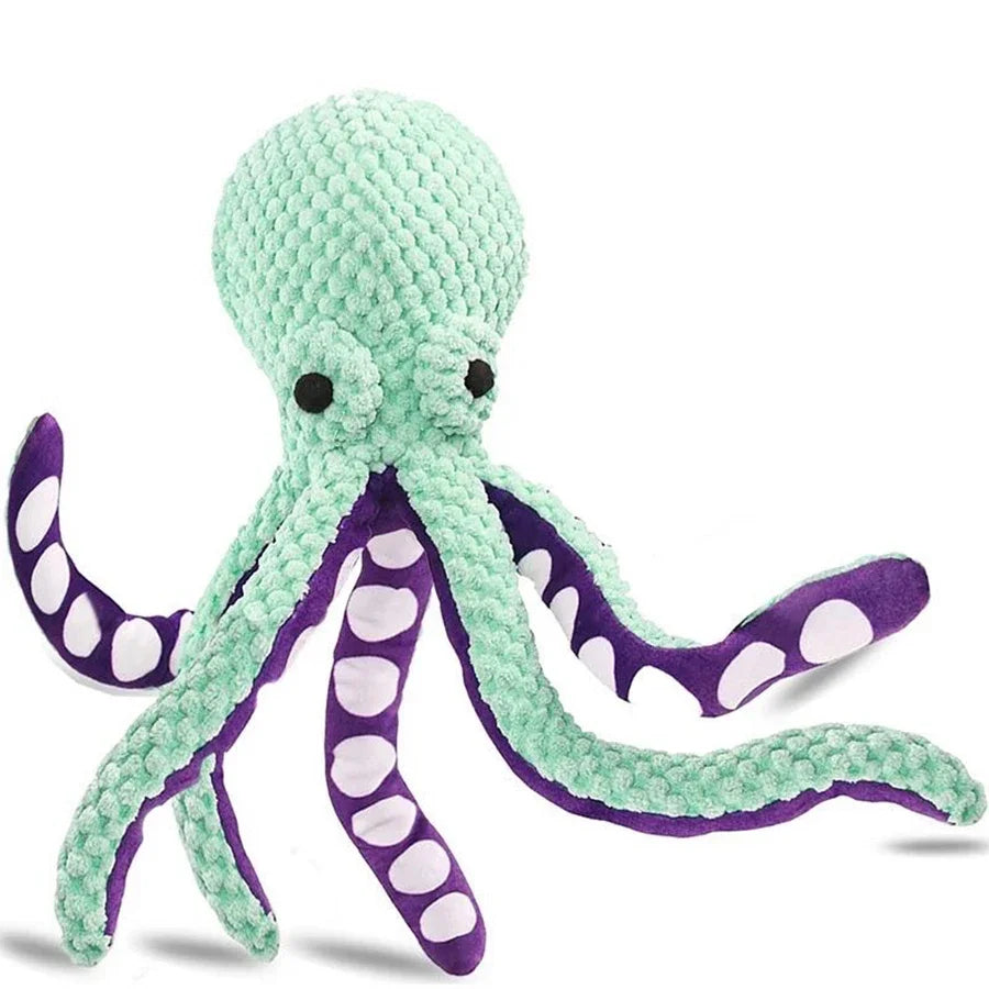 Pet Plush Octopus Toy, Interactive Sound Chew Toy for Dogs, Anti-Destruction Boredom Relief Companion Toy for Small and Large Dogs