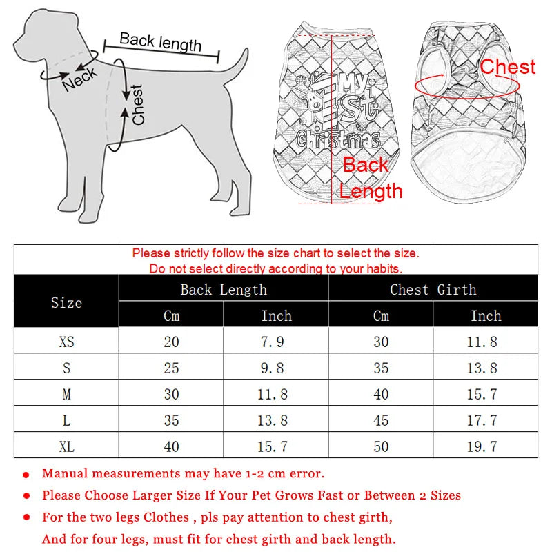 Christmas Pet Dog Costume, Santa Claus Holiday Outfit for Small & Medium Dogs and Cats, Festive Puppy Vest Coat