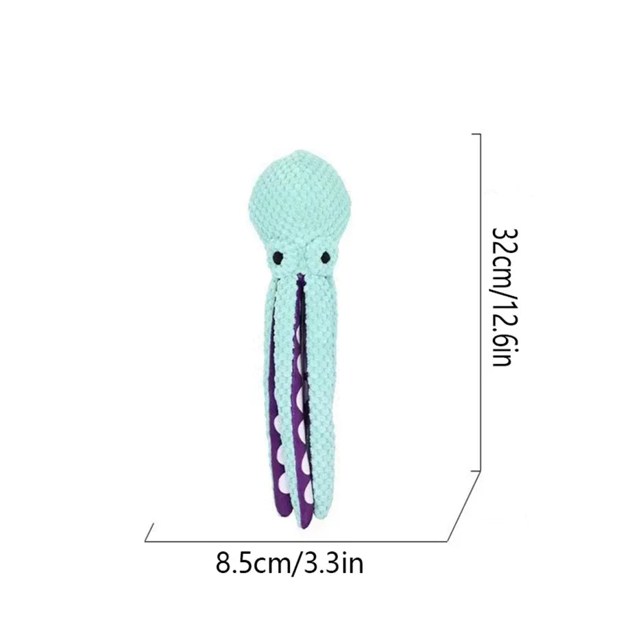 Pet Plush Octopus Toy, Interactive Sound Chew Toy for Dogs, Anti-Destruction Boredom Relief Companion Toy for Small and Large Dogs