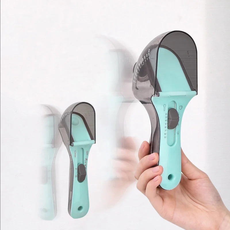 Adjustable Pet Food Measuring Scoop – Transparent Dog & Cat Food Measuring Cup with Scale, Accurate Portion Dog Accessories