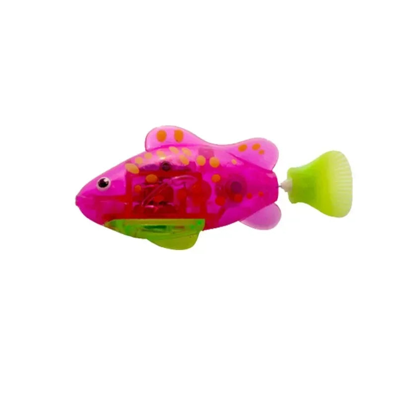 LED Interactive Swimming Robot Fish Cat Toy, Automatic Inductive Glowing Electric Fish for Kitten Play and Hunting Stimulation