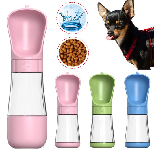 2-in-1 Portable Dog Water Bottle with Drinking Bowl for Small and Large Dogs, Cats, Outdoor Walking Pet Feeder for Puppies