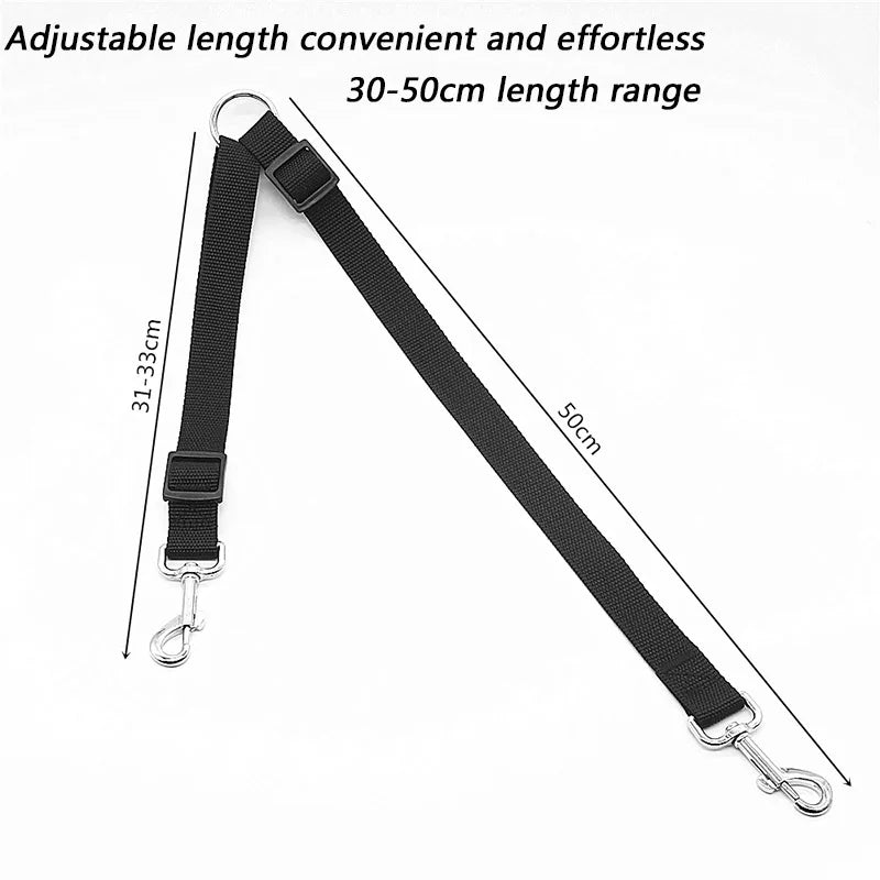 Double Dog Leash Dual Coupler, Adjustable V-Shaped Nylon Lead for Walking Two Dogs, Colorful Two-Way Pet Leash