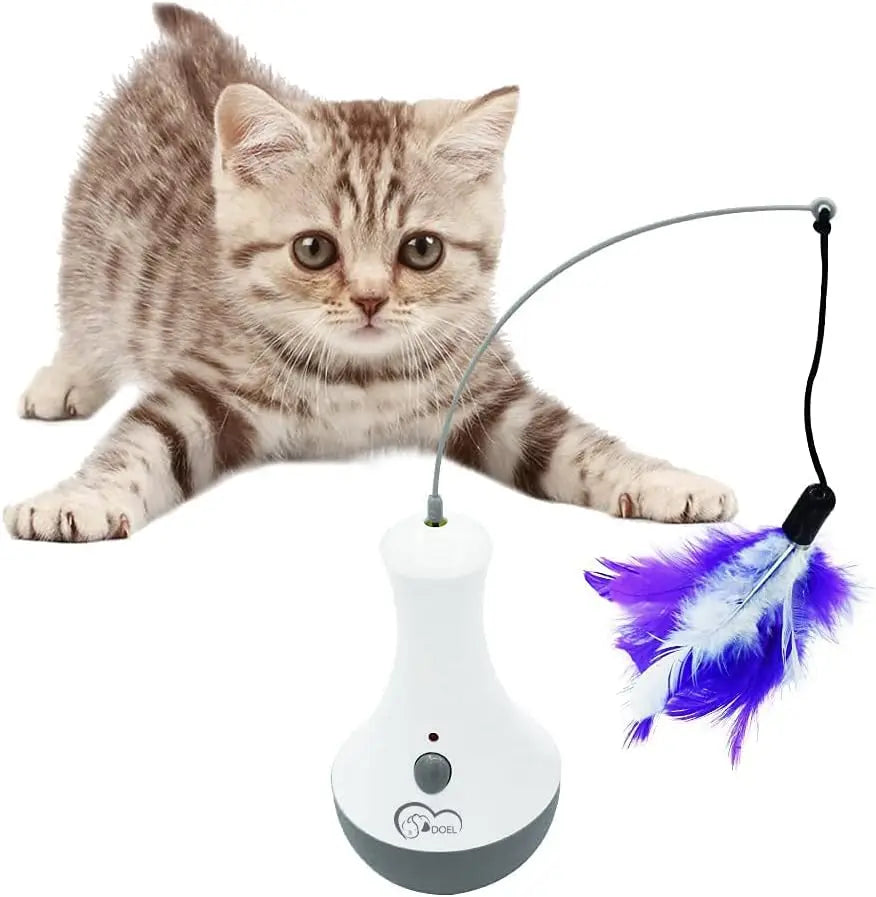Interactive Cat Feather Toy, Automatic Indoor Kitten Teaser for Play and Exercise, Fun Interactive Cat Toys for Boredom Relief