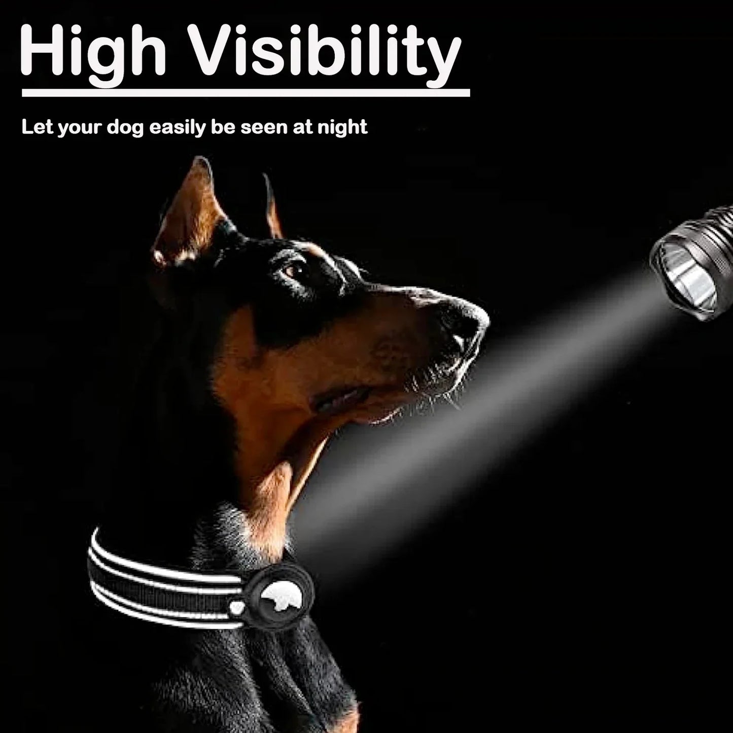 Apple Airtag Compatible Pet Collar, Anti-Lost Reflective Waterproof Tracker Collar for Dogs and Cats, GPS Positioning Pet Safety Collar