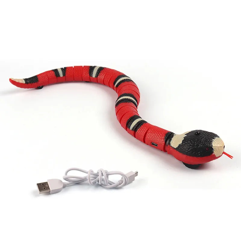 Smart Sensing Interactive Snake Cat Toy, Automatic Electronic Moving Pet Toy, USB Rechargeable Kitten Teaser for Cats and Small Dogs