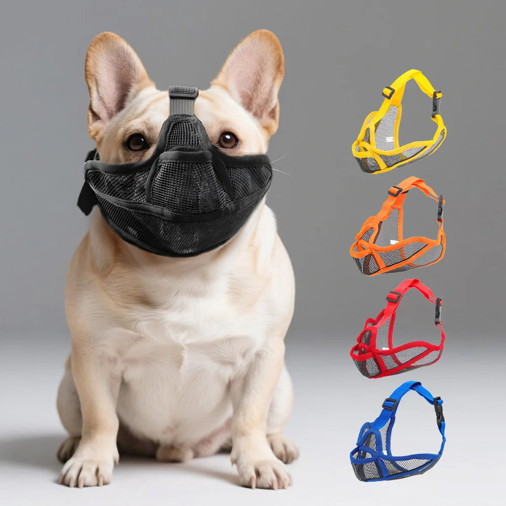 Short-Snouted Dog Muzzle – Breathable Anti-Biting Snout Cover for Bulldogs, Shar Pei, Short-Mouthed Dogs, Walking & Drinking