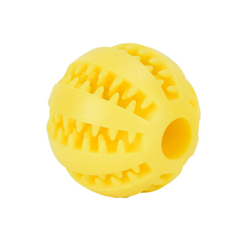Interactive Dog Chew Ball, Rubber Treat Dispensing Toy for Dogs and Cats, Silicone Teeth Cleaning Puppy Toy